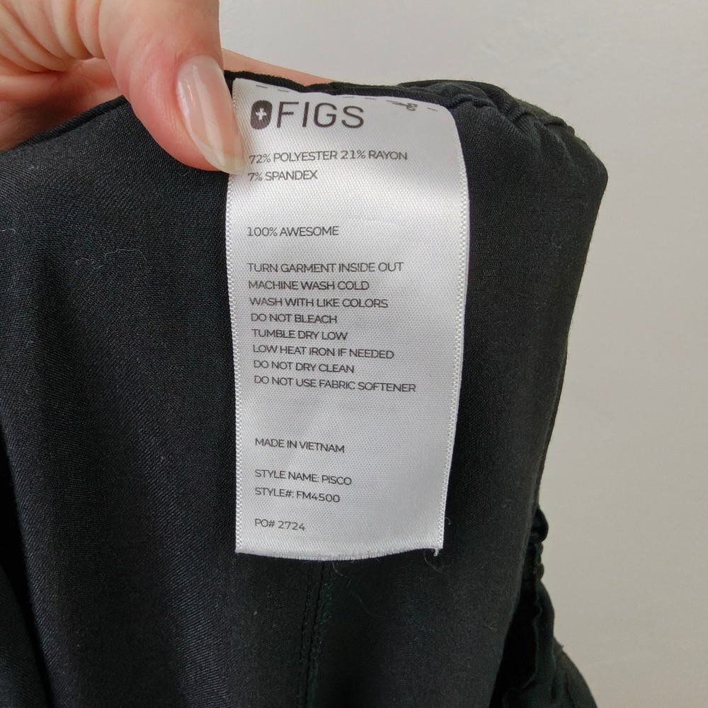 FIGS Mens Pisco Pant XL Black Technical Collection Drawstring Scrub Straight Leg - Picture 7 of 8